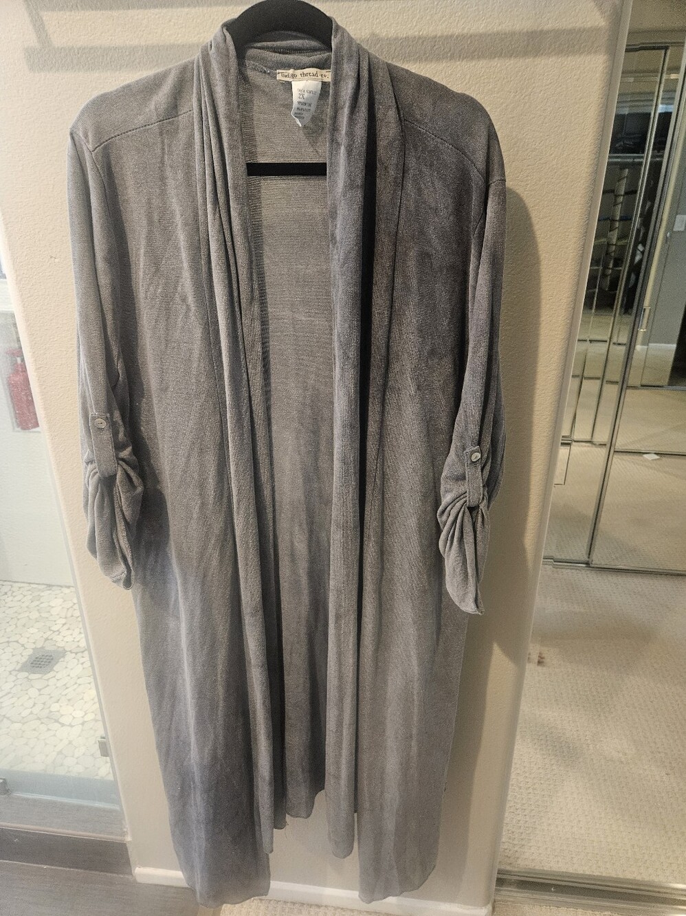 Soft Surroundings - Indigo Thread Co. Gray Open Front Duster Cardigan Size 2x